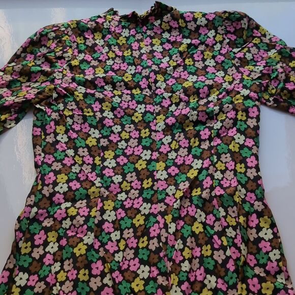 NWT Kitri Danica Multi Blurred Floral Dress M Long Sleeves - Picture 5 of 12